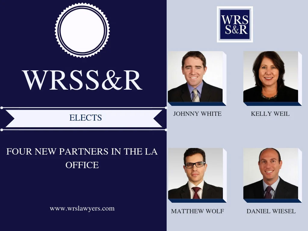 Four Attorneys Elected to the Partnership in the Los Angeles Office